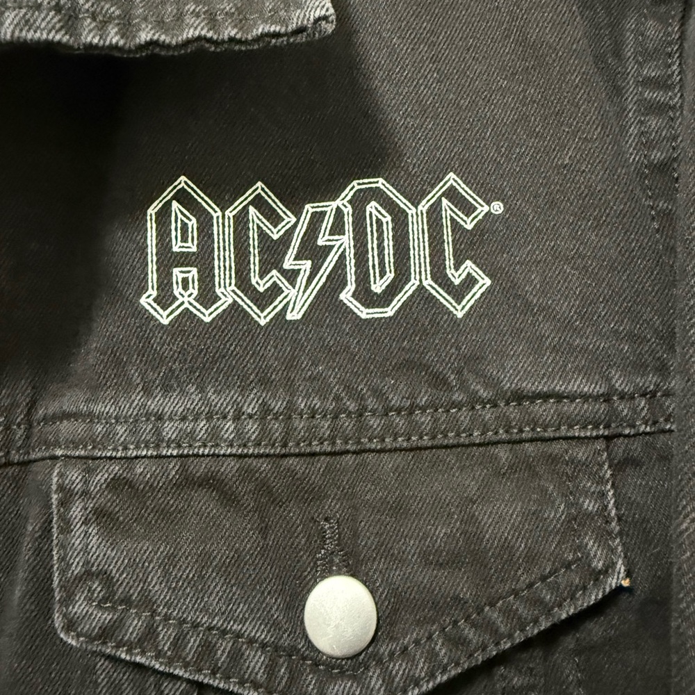 AC/DC Black denim Jacket size Large - Picture 3 of 5